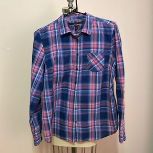 Women’s Shirt Tommy Hilfiger Sz Large Multi Colored Blue/Pink/White